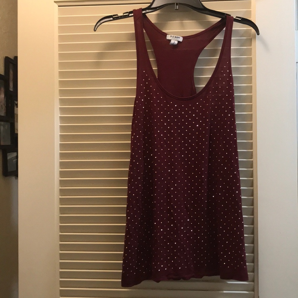 Maroon sparkly old navy M tank